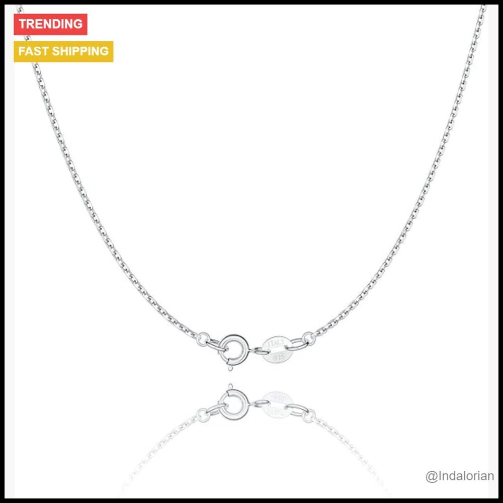 Sterling Silver Cable Chain Necklace Thin Elegant Minimal Layering Jewelry